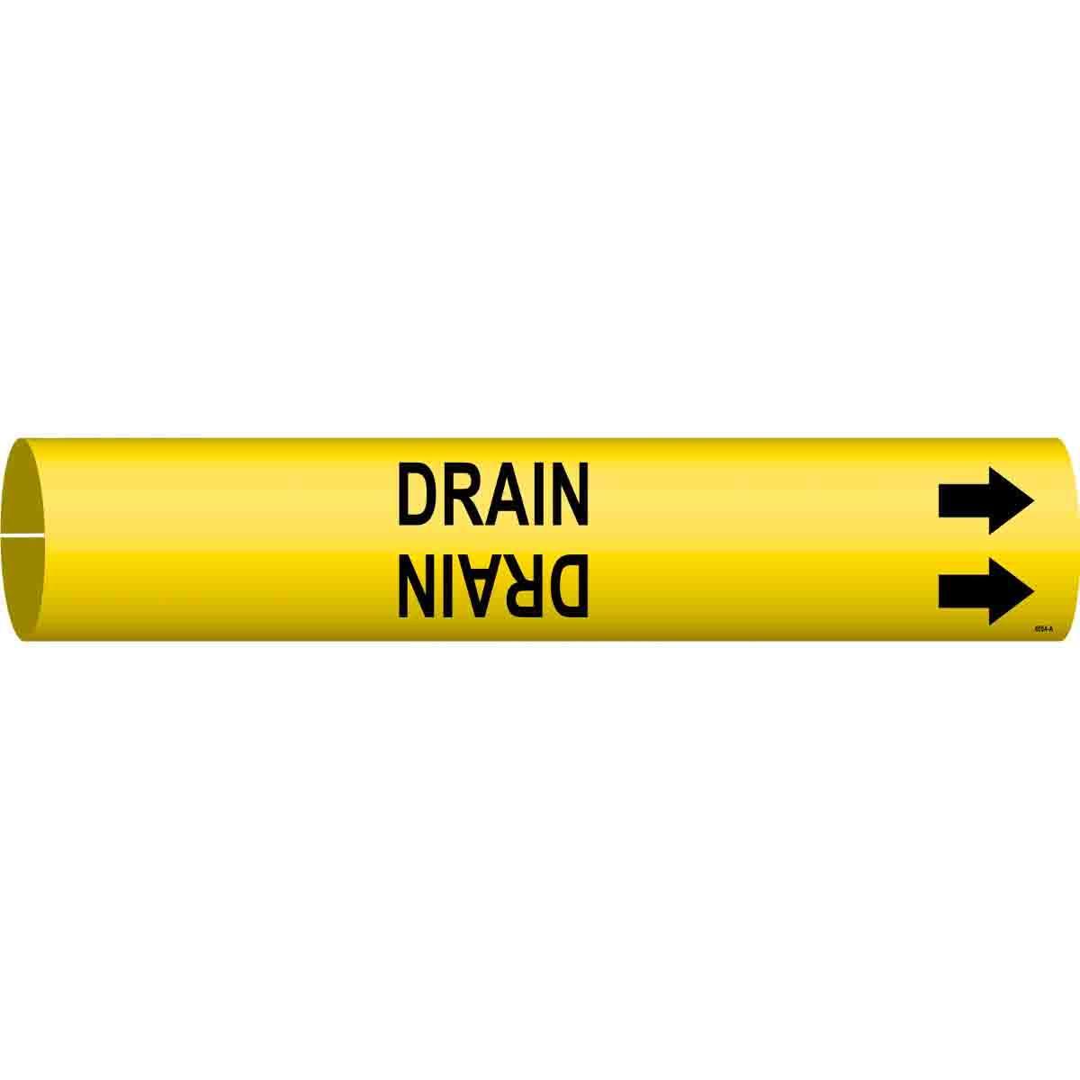 MARKER PIPE DR W R ARROW SYM BK ON YEL