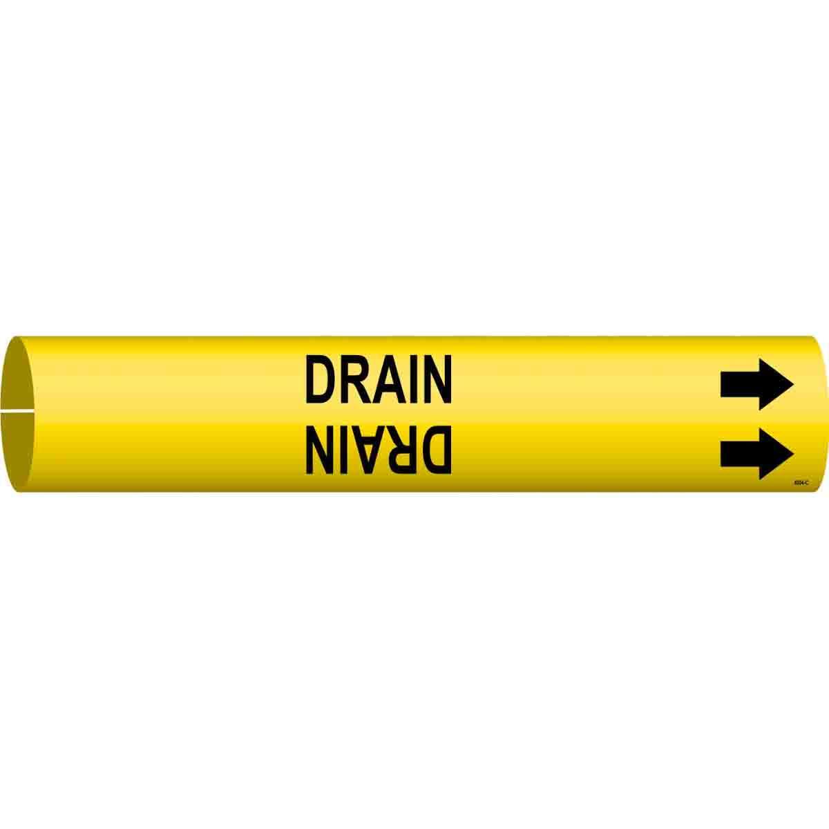 MARKER PIPE DR W R ARROW SYM BK ON YEL 1