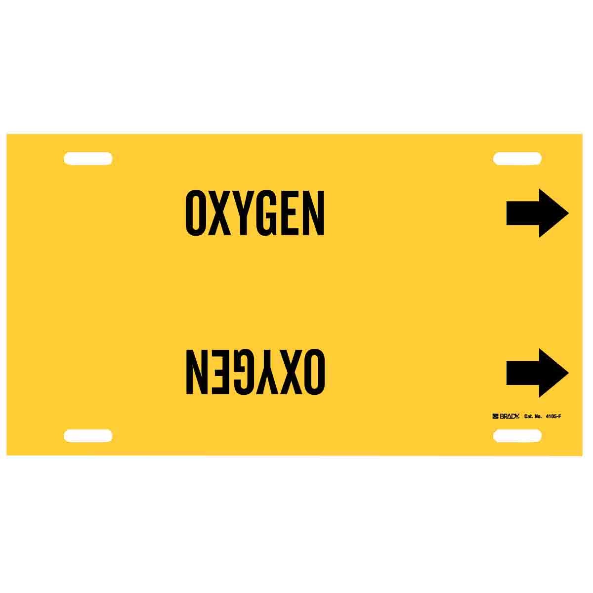 MARKER PIPE OXY W R ARROW SYM BK ON YEL