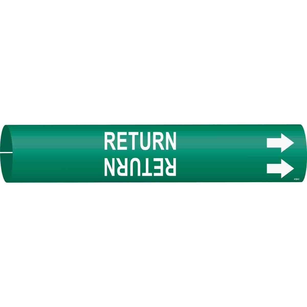 MARKER PIPE RTN W R ARROW SYM WHT ON GRN