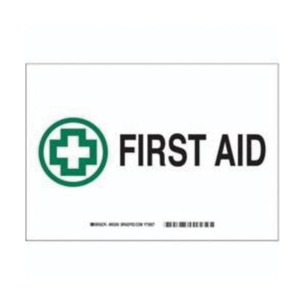SIGN AID FIRST RECT 7IN 10IN B-555 AL