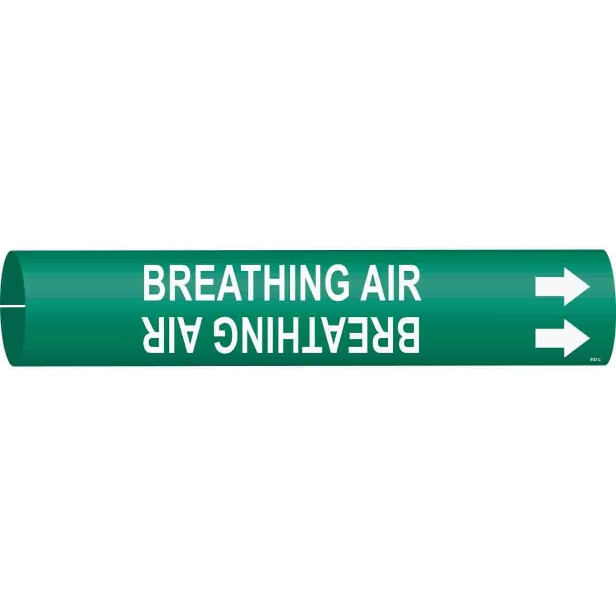 MARKER PIPE BREATHING AIR WHT ON GRN 2IN