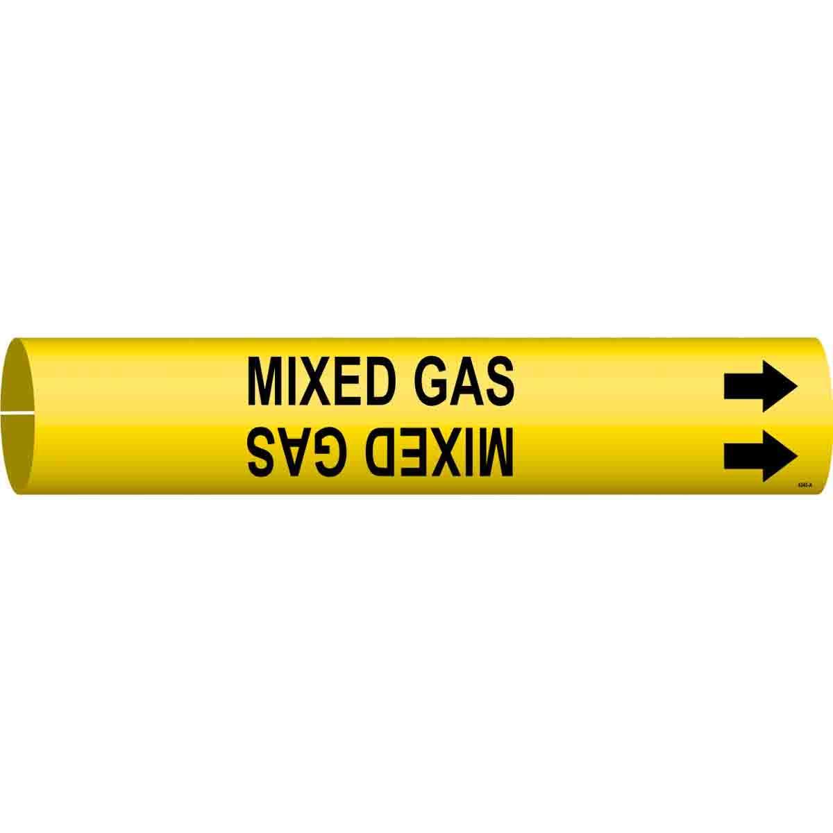 MARKER PIPE MIXED GAS BK ON YEL 13/16IN