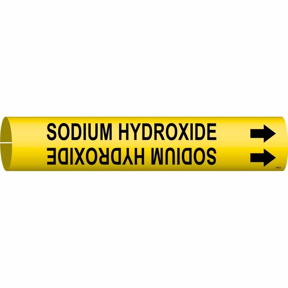 MARKER PIPE SODIUM HYDROXIDE BK ON YEL 1