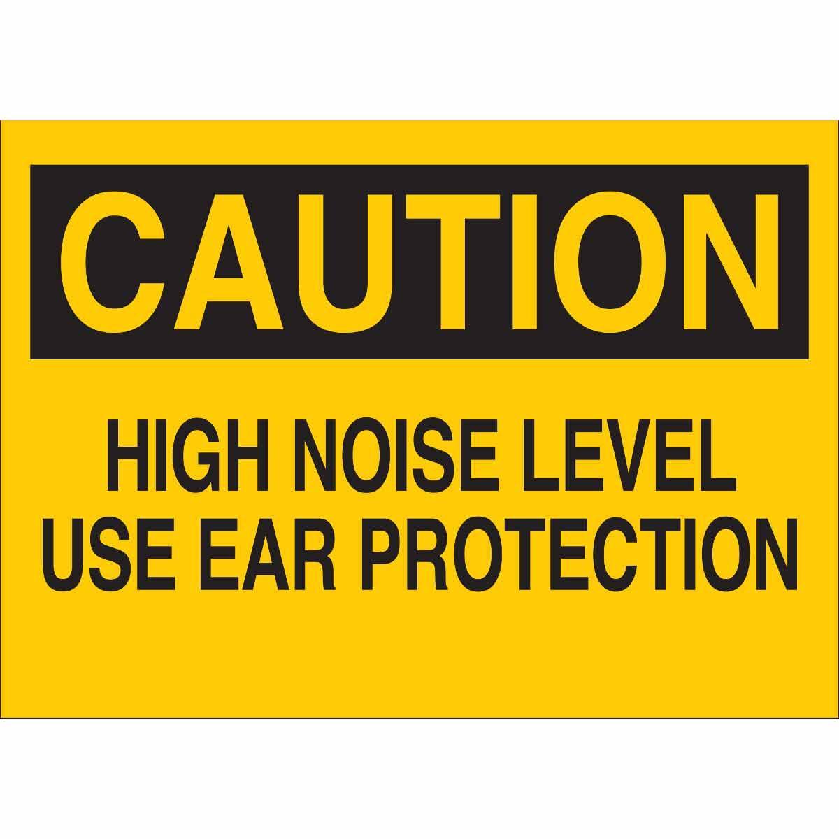 SIGN PROTECTION EAR 10IN 14IN BK ON YEL