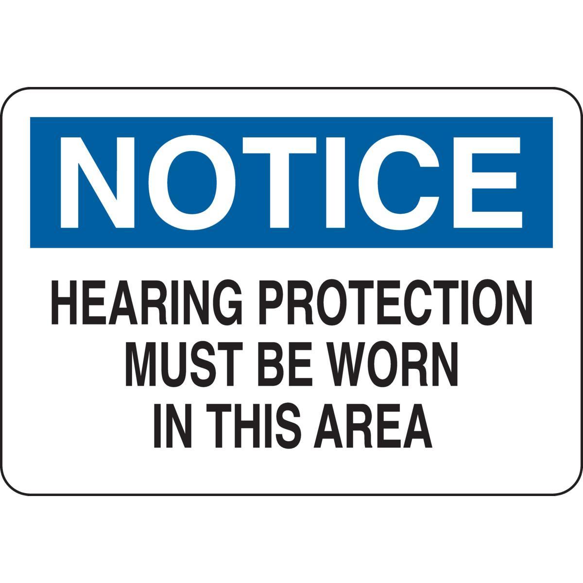 SIGN PROTECTION EAR NOTICE 7IN 10IN SURF