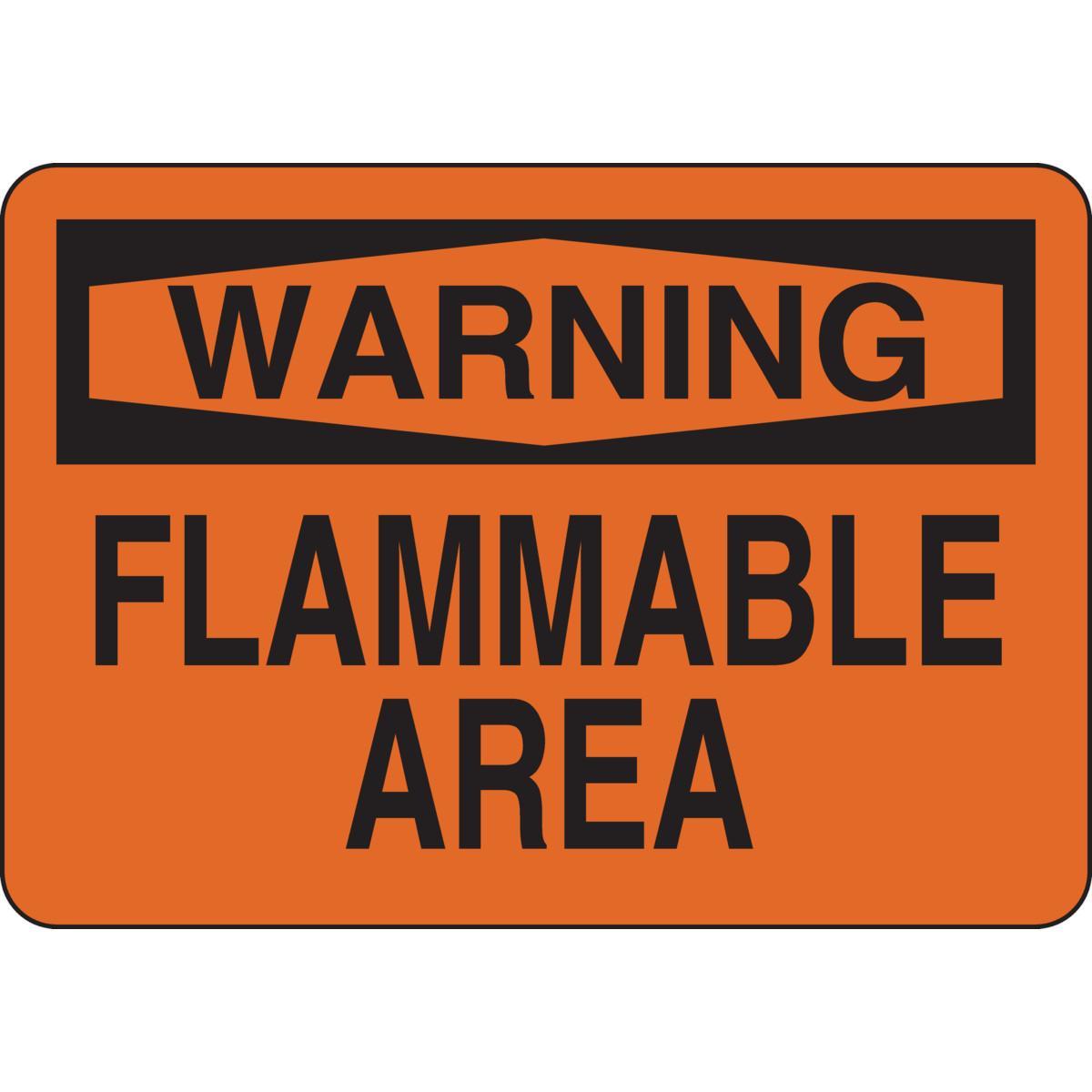SIGN FIRE WRN 7IN 10IN BK ON ORN SURF