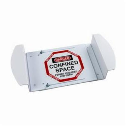 SIGN COVER MH 21IN 30IN BK/R ON WHT TEXT