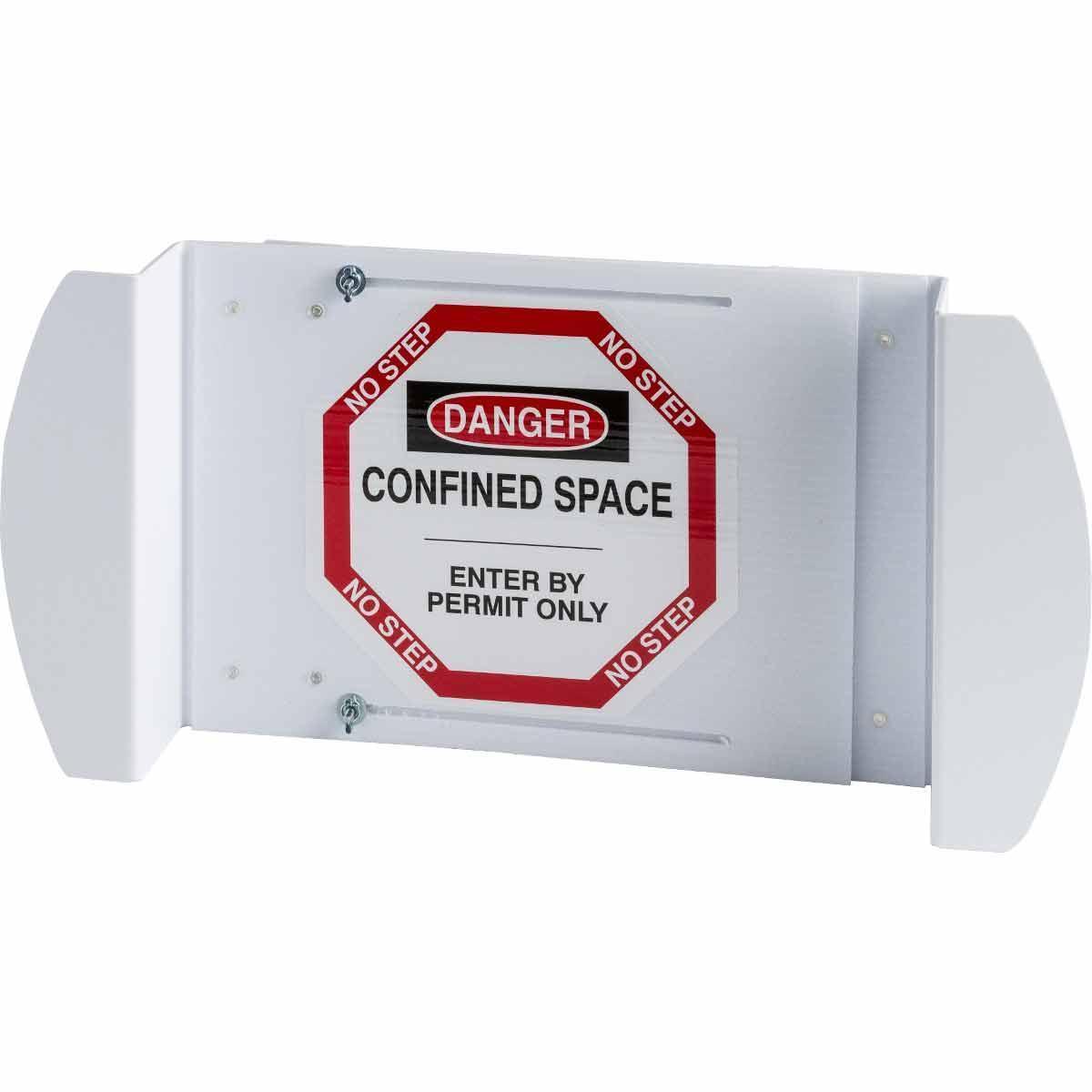 SIGN COVER MH 30-1/2IN 42IN BK/R ON WHT