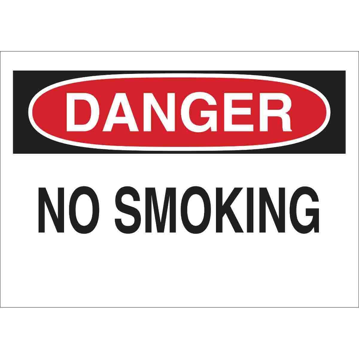 SIGN SMOKING NO DANGER 7IN 10IN SURF