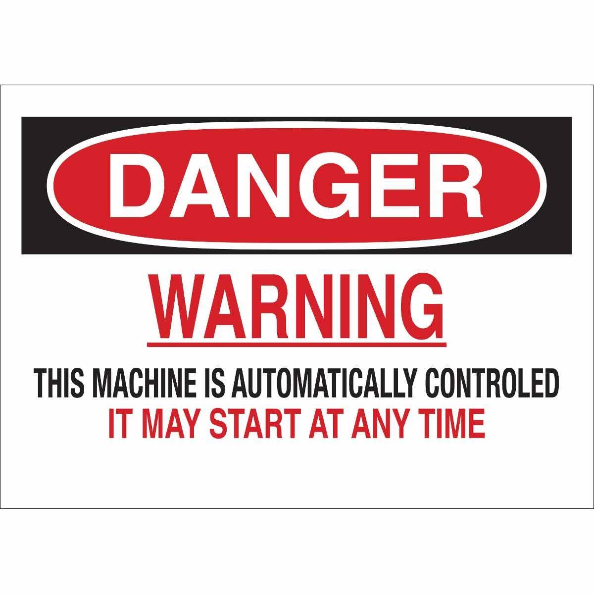 SIGN OPNL AND MACH DANGER 7IN 10IN SURF