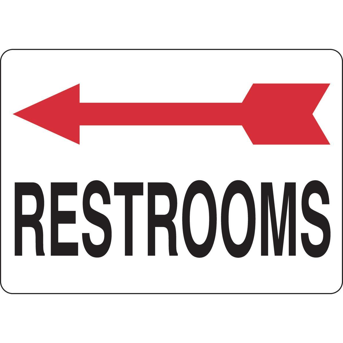 SIGN RESTROOM RECT SYM/TEXT B-401 PS ENG
