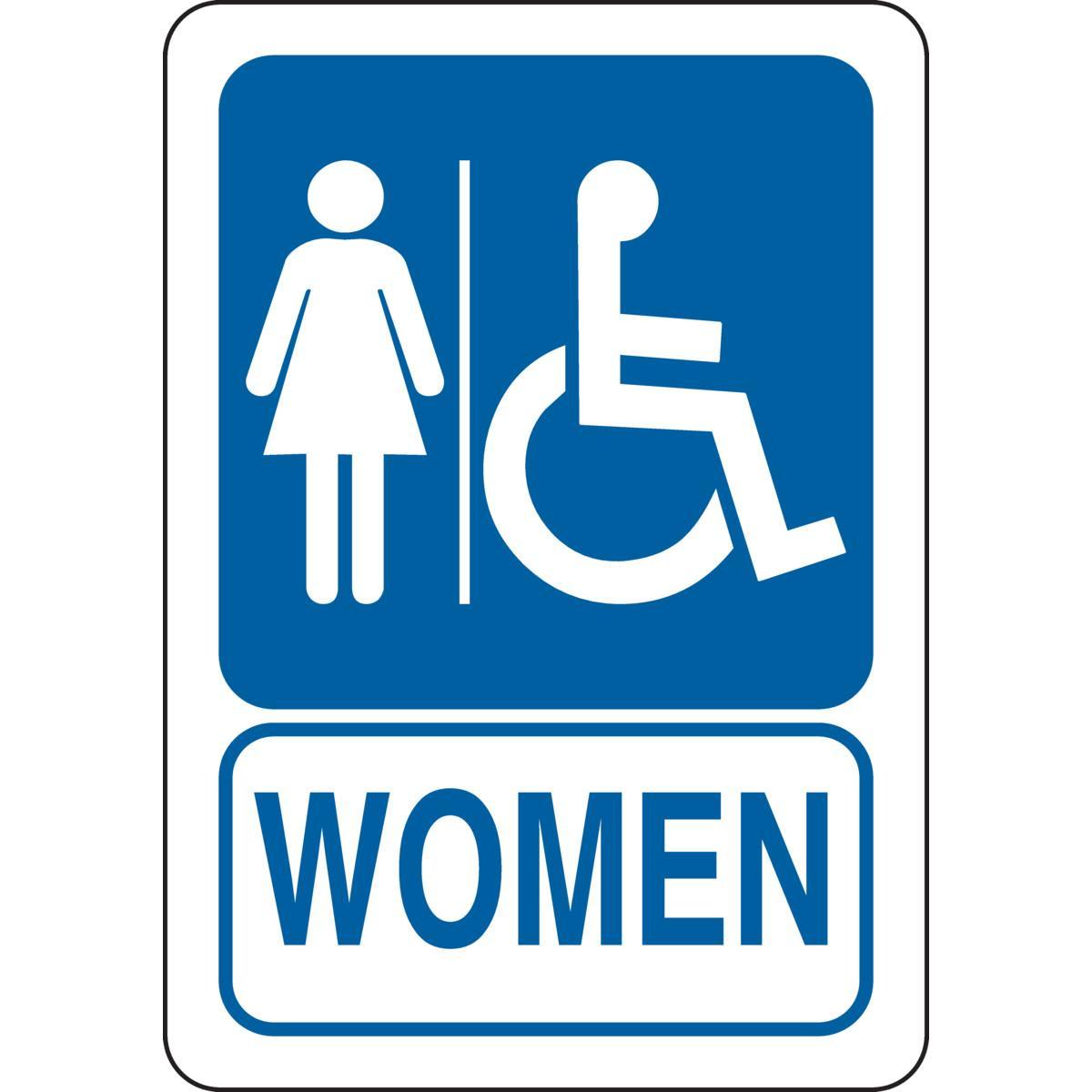 SIGN RESTROOM RECT SYM/TEXT B-401 PS 7IN