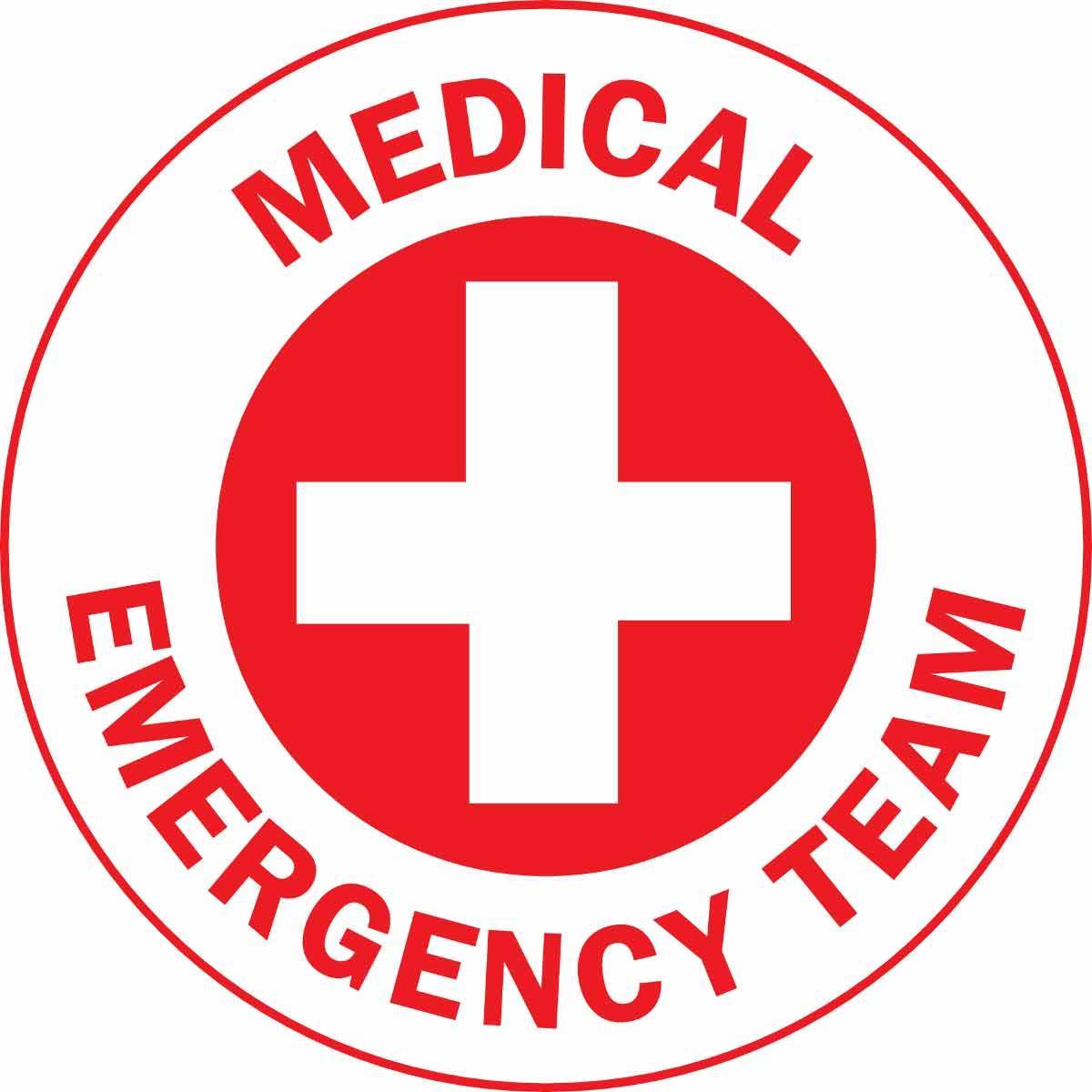 LABEL EMBLEM MED EMER TW R ON WHT