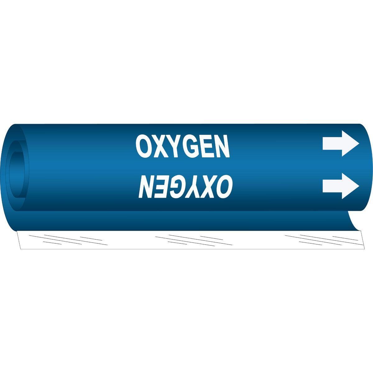 MARKER PIPE OXY W R ARROW SYM WHT ON BL