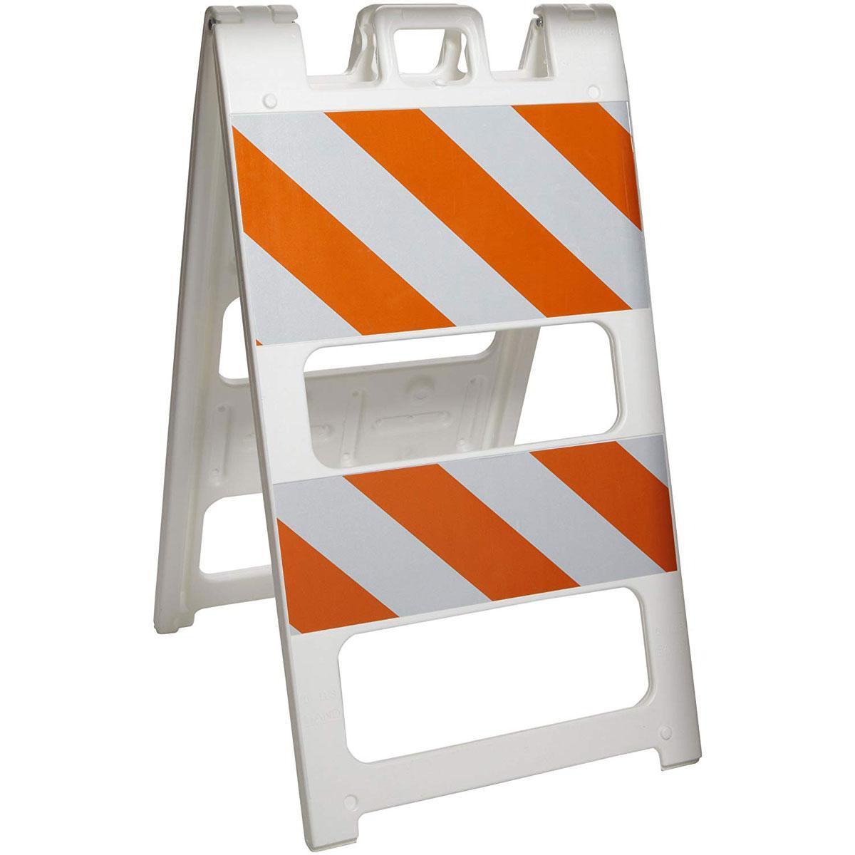 DBL SIDE PLAS TYPE2 BARRICADE OR/WT