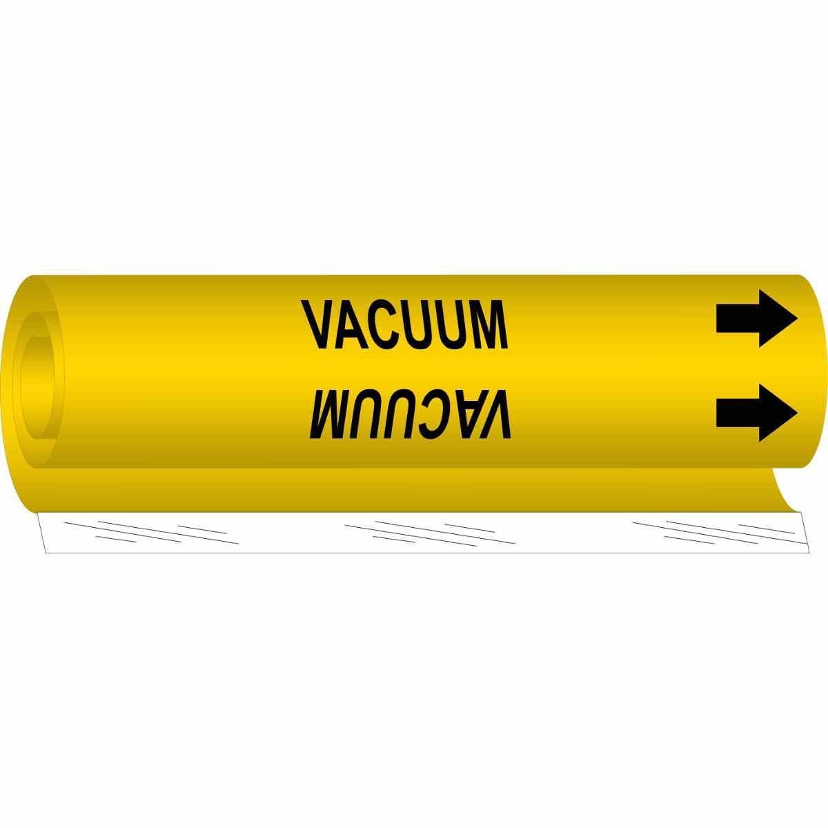MARKER PIPE VAC W R ARROW SYM BK ON YEL