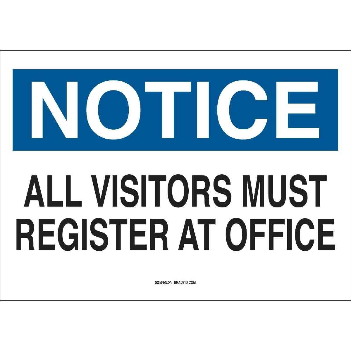 SIGN ADMITTANCE NOTICE 7IN 10IN B-555 AL