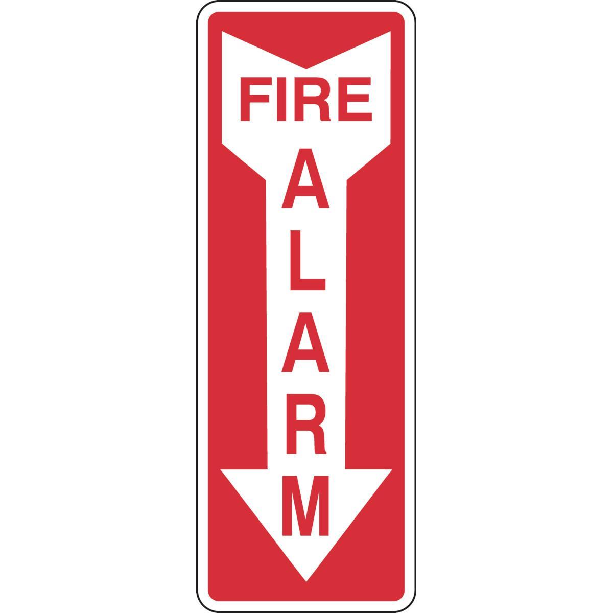 SIGN EMER AND FIRE RECT 14IN 3-1/2IN