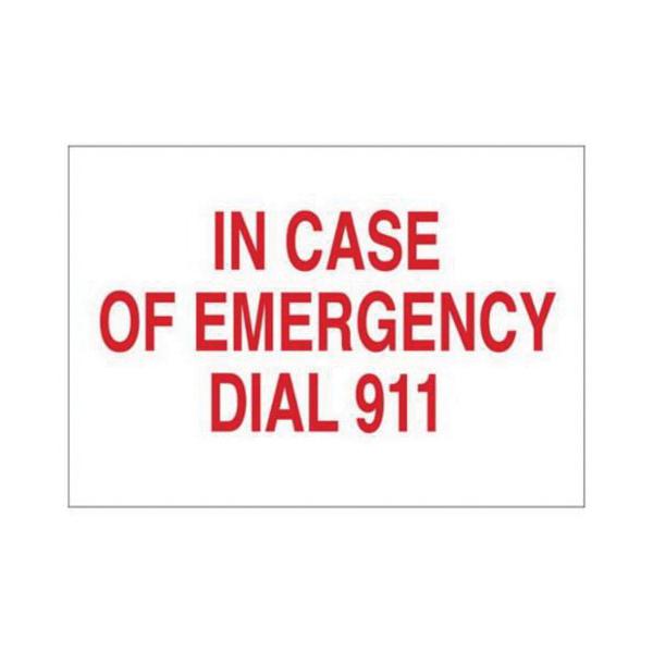 SIGN AID FIRST 7IN 10IN R ON WHT TEXT