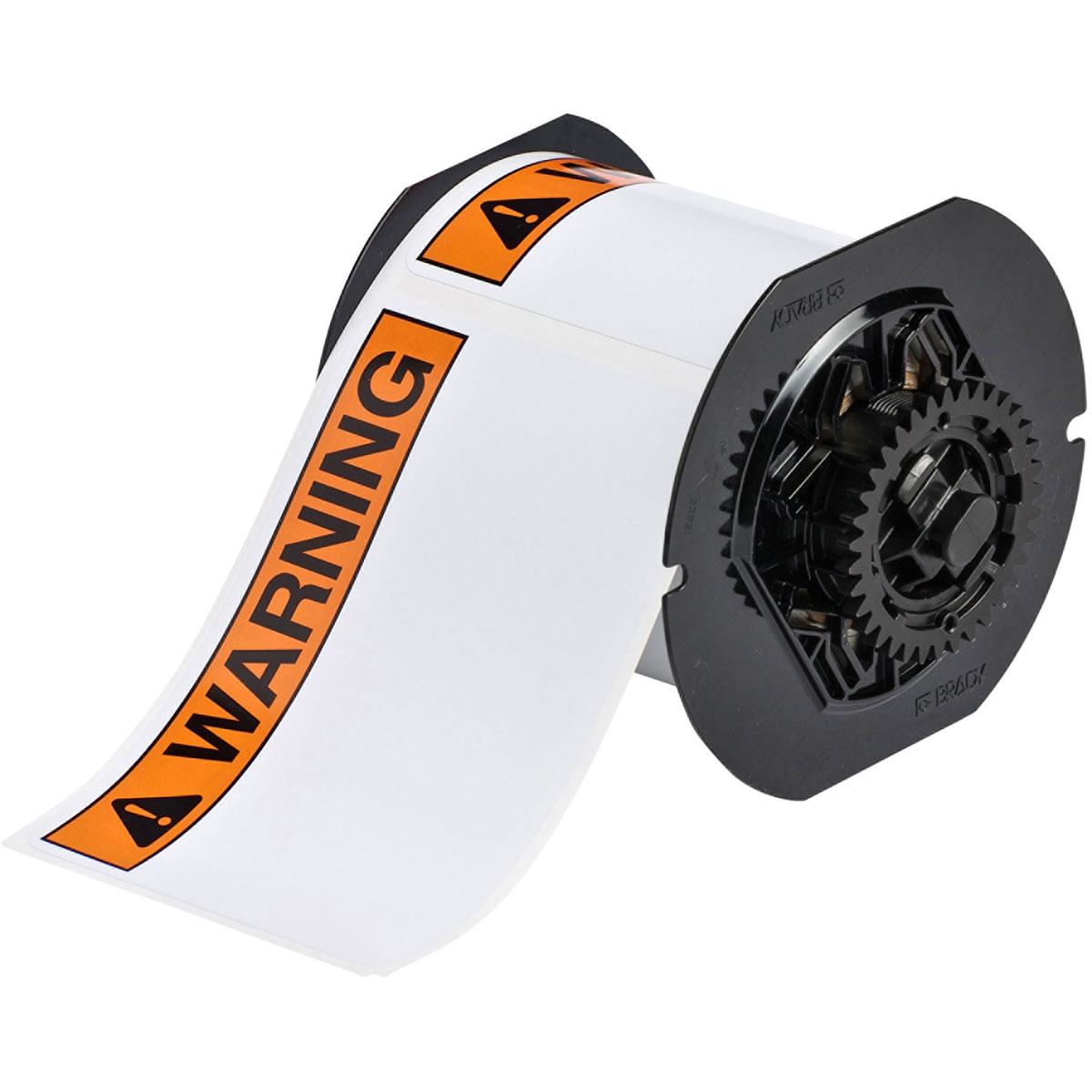 LABEL 2-1/4IN 3IN ANSI WRN BK/ORN ON WHT