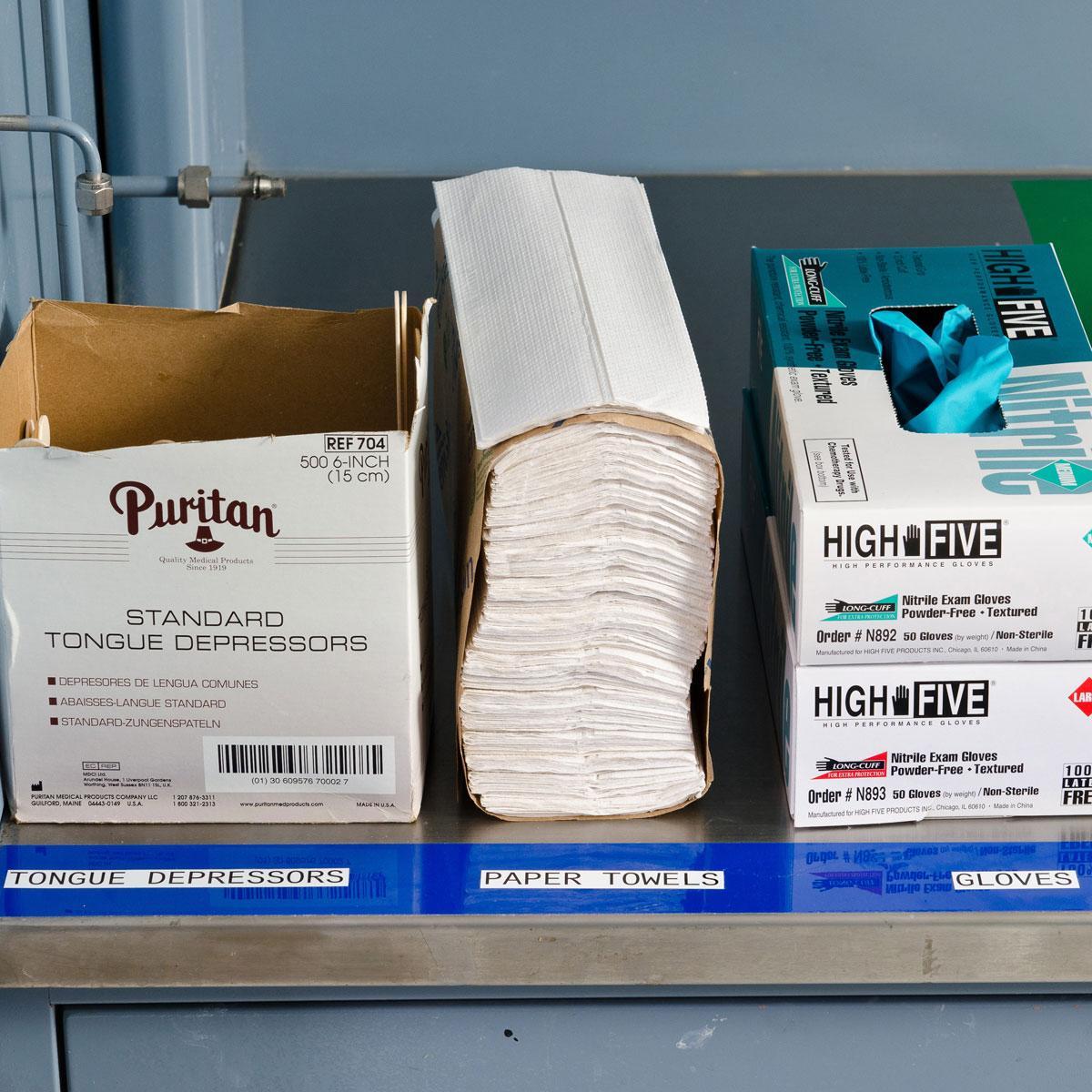 LABEL PTR 30FT 1-1/2IN BLK BK ON WHT BLK