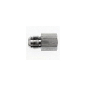 Brennan 2405-04-04 Straight Adapter, 7/16-20 x 1/4-18 Nominal, Female Pipe Rigid x 37 deg Male JIC Flare End Style, Steel