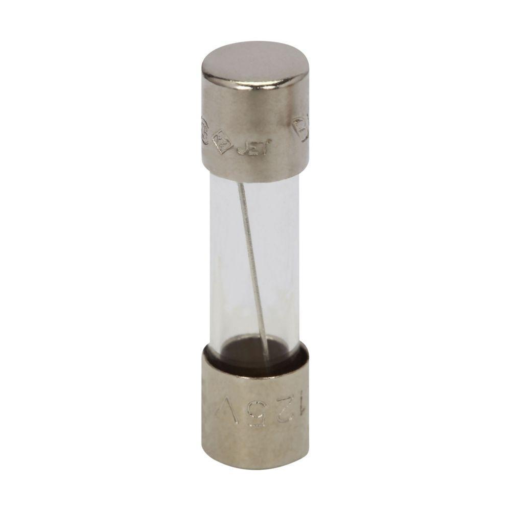 Edison GMC-10-R Low Breaking Medium Time Delay Fuse With Nickel Plated Brass End Caps, 10 A, 125 V AC, 200 A, Cylindrical Body
