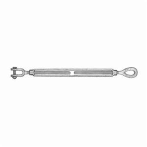 Campbell® 6250407 786-G Turnbuckle, Jaw/Eye, 1/2 in Thread, 2200 lb Working, 12 in Take Up, 19-1/8 in L Close, Drop Forged Carbon Steel