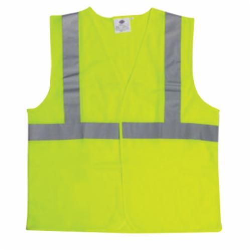 Cor-Brite® V211P2XL V211P Safety Vest, 2XL, Hi-Viz Lime, Polyester Mesh, Hook and Loop Closure, ANSI Class: Class 2, ANSI/ISEA 107-2010
