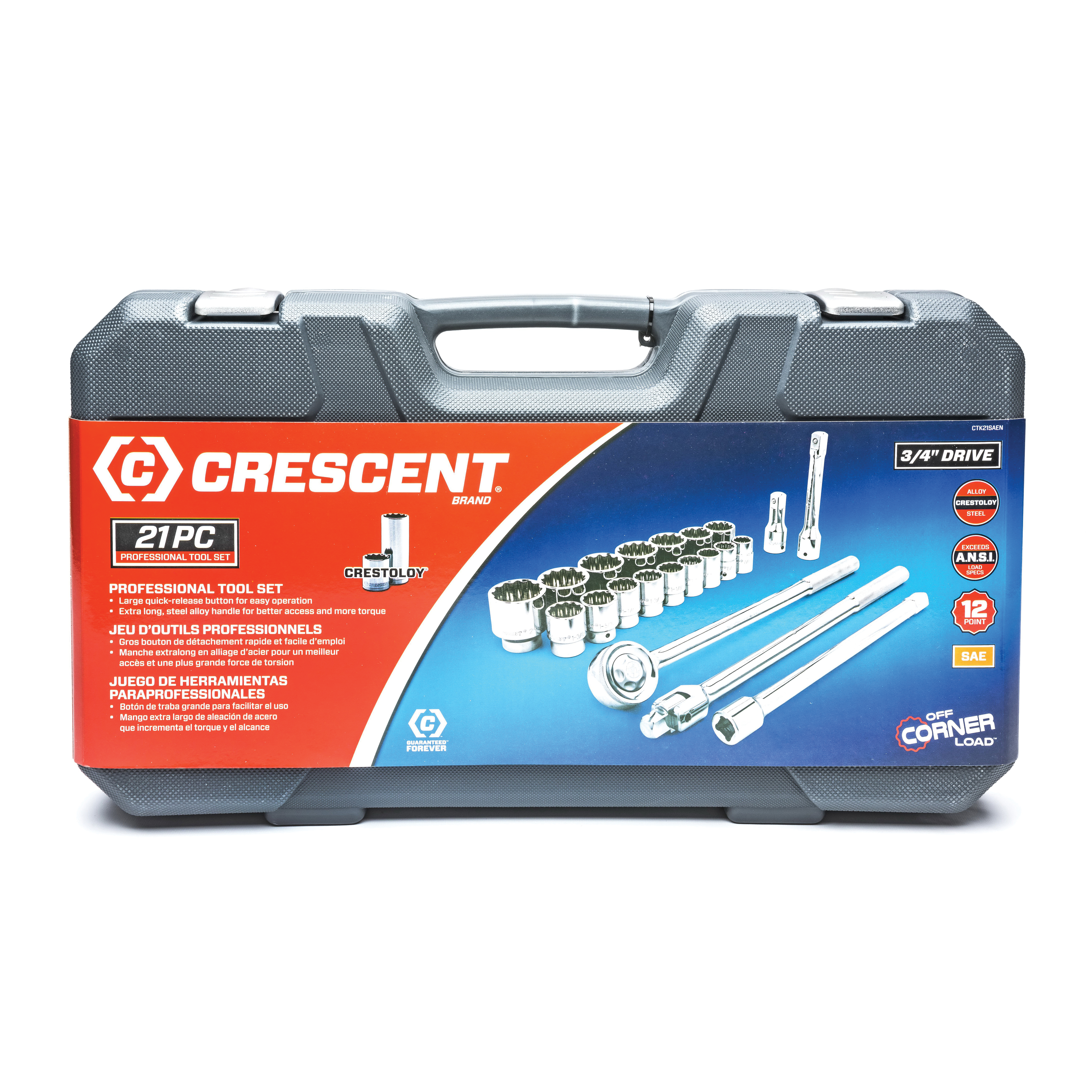 MECHANICS TOOL SET BLOW MLD CASE 12-PT