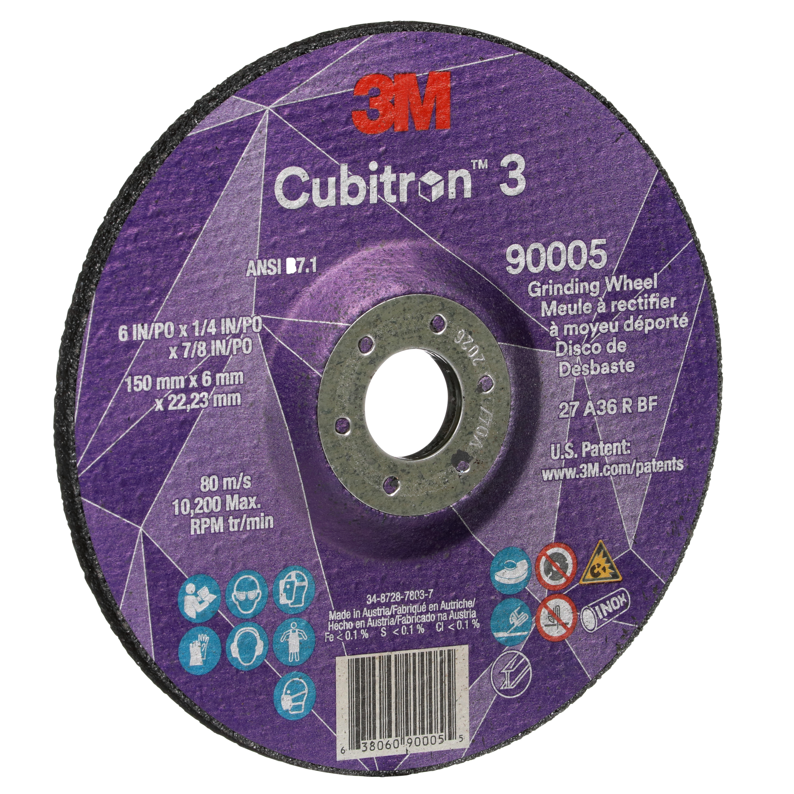 DEPRESSED CTR WHL 6IN 0.25IN 0.875IN 36+