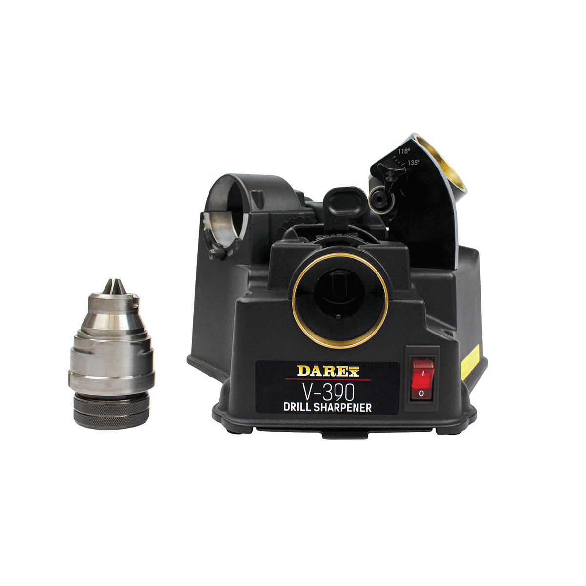 DAREx JVT390 Manual Drill Sharpener, 1/8 to 3/4 in, 1/3 hp, 118/140 deg