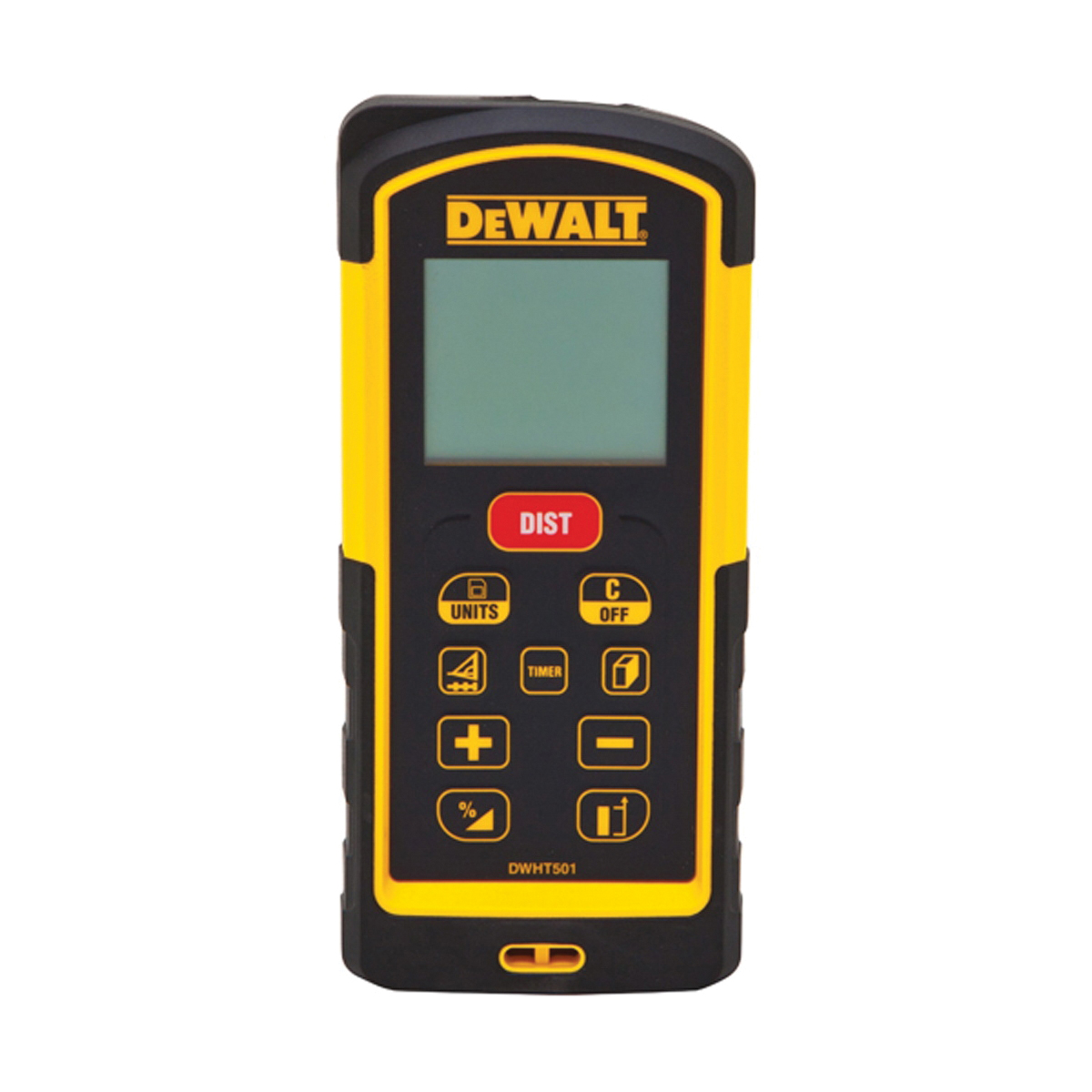 DeWALT® DW03101 Laser Distance Meter, Black/Yellow, +/-1/32 in Accuracy, (2) AAA Batteries, LCD Display