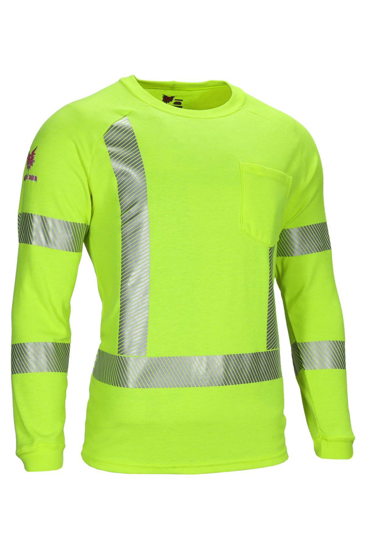 DRIFIRE® TEE-HXC3-2X TEE-HXC3 Long Sleeve T-Shirt, Unisex, 2X, Fluorescent Yellow, DRIFIRE Helix Knit