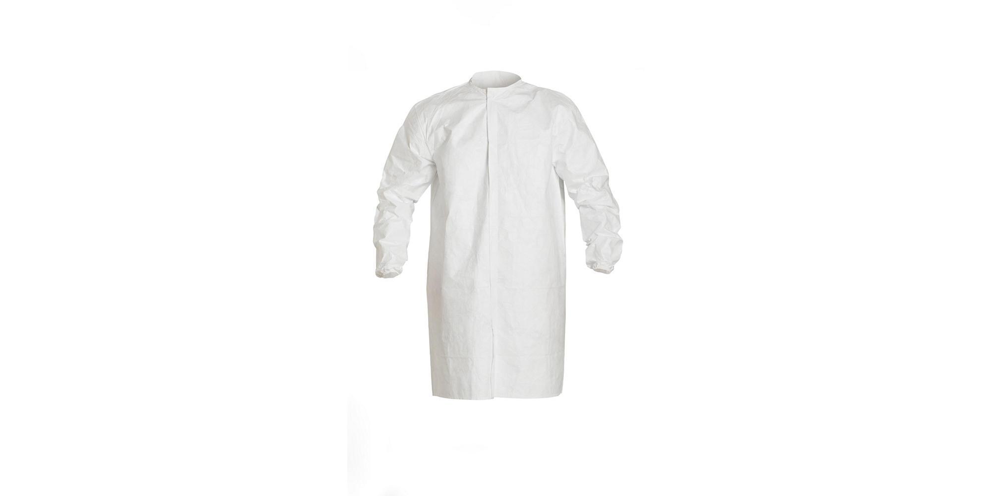 FROCK DISPOSABLE L WHT 41IN SNAP FR