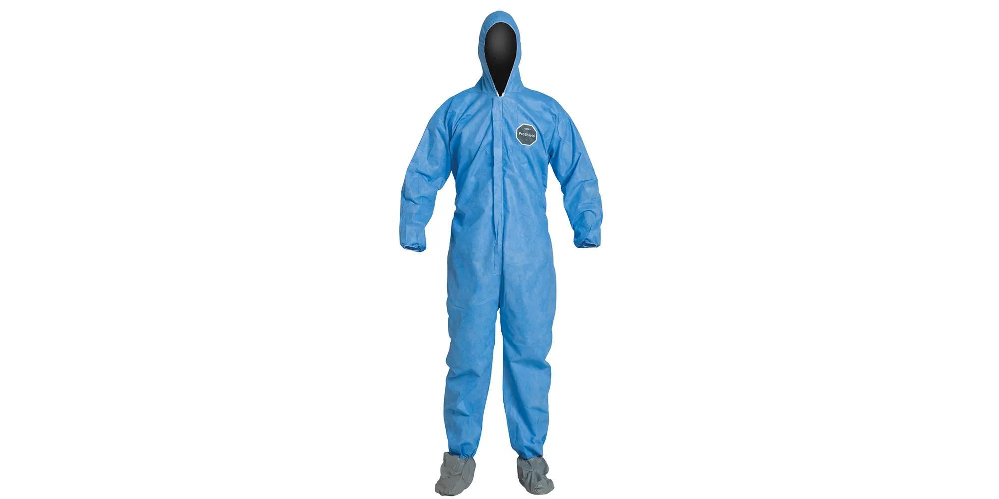 COVERALL DISPOSABLE M BL 26IN SERGED
