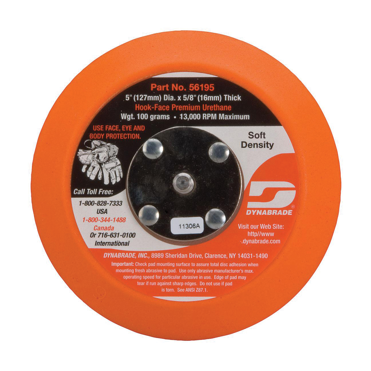 PAD BACKING 5IN HOOK 13000RPM