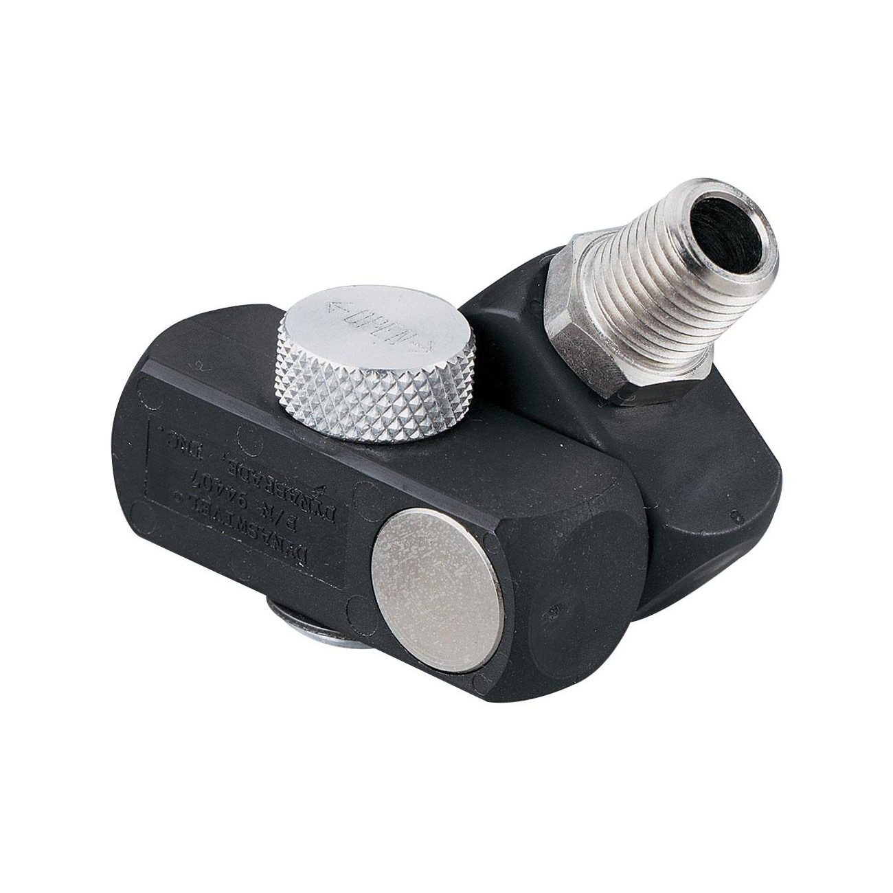 Dynabrade® 94407 Double Pivot Flow Control Swivel, 1/4 in NPT Connection, 46 scfm Flow Rate