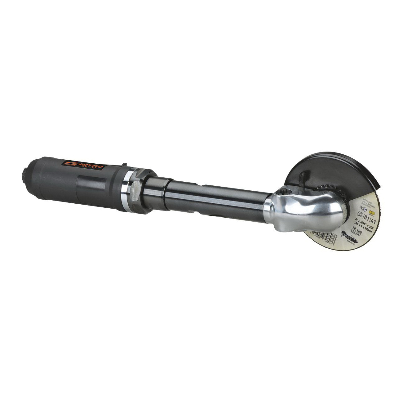Dynabrade® NITRO SERIES™ ECU4 Type 41 Extension Non-Vacuum Rotary Vane Cut-Off Wheel Tool, 4 in Dia Wheel, 14000 rpm Speed, 37 scfm Air Flow, 90 psig