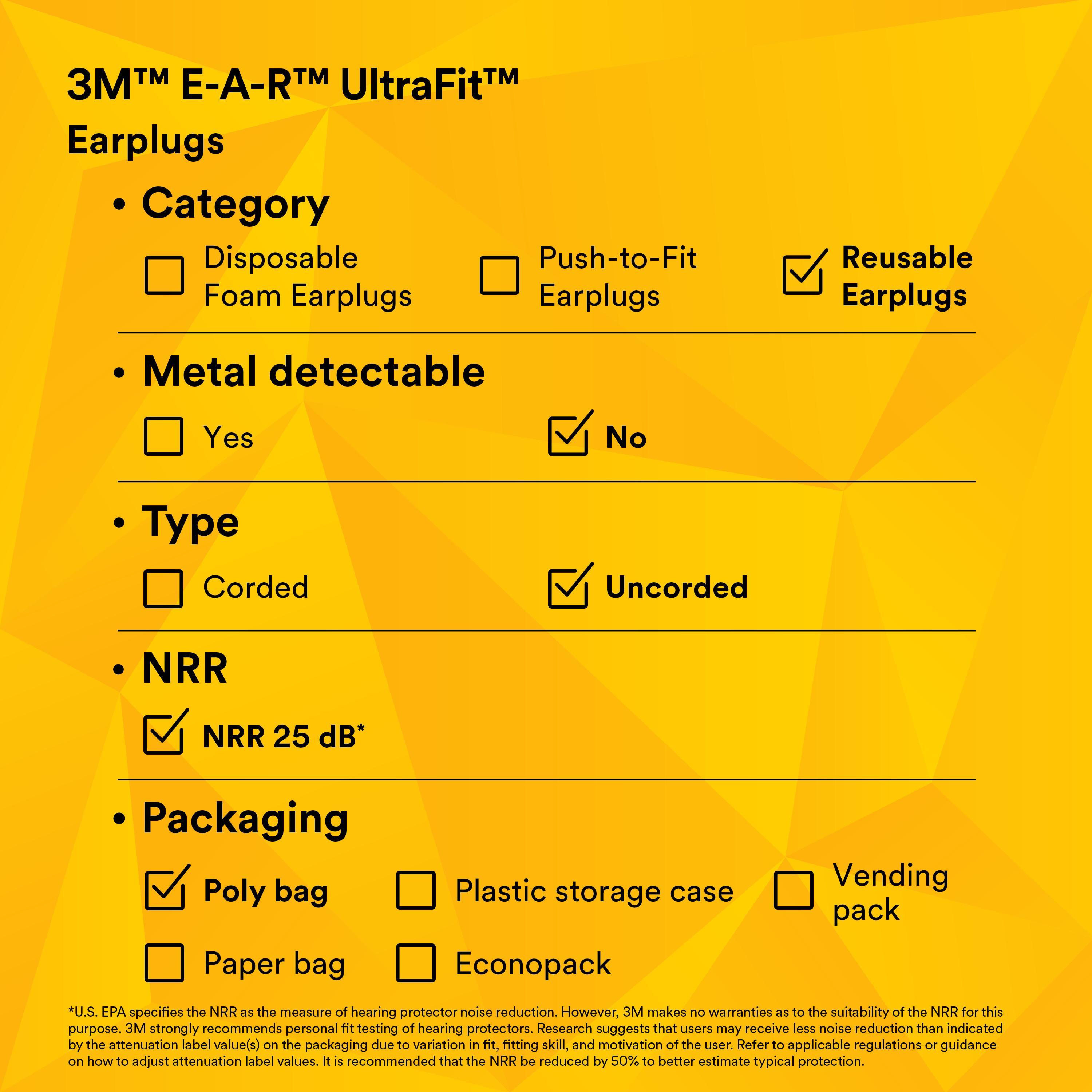EAR PLUG 25DB MULTI-FLANGE CSA CLASS AL
