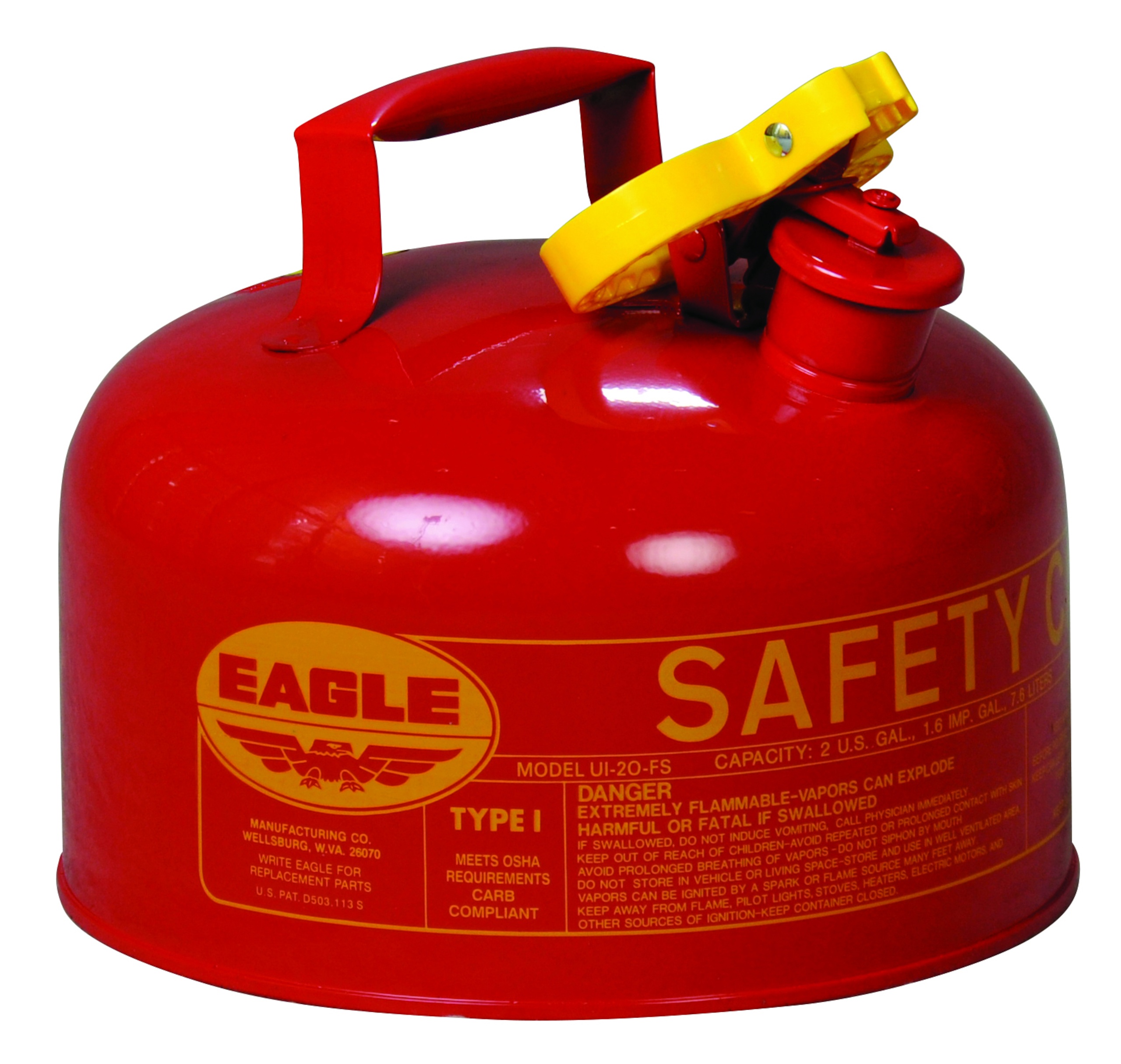 CAN SFTY 2GAL 11-1/4IN 9-1/2IN RED TYP I