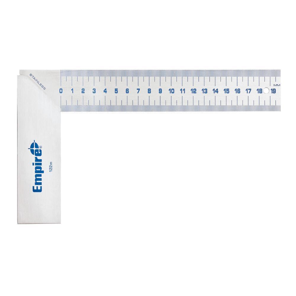 Milwaukee® Empire® True Blue® 122M Try Square, 20 cm L, 1 mm Graduation, 20 cm Tongue, Stainless Steel