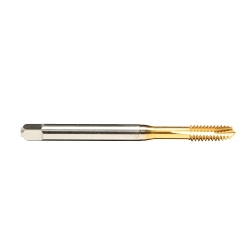 Emuge AU201400.5009 Rekord B-STEEL AU201400 Form B Reinforced Shank Spiral Point Tap, Right Hand Cutting, 1/4-20 Thread, Plug Chamfer, 3 Flutes, TiN, HSS-E