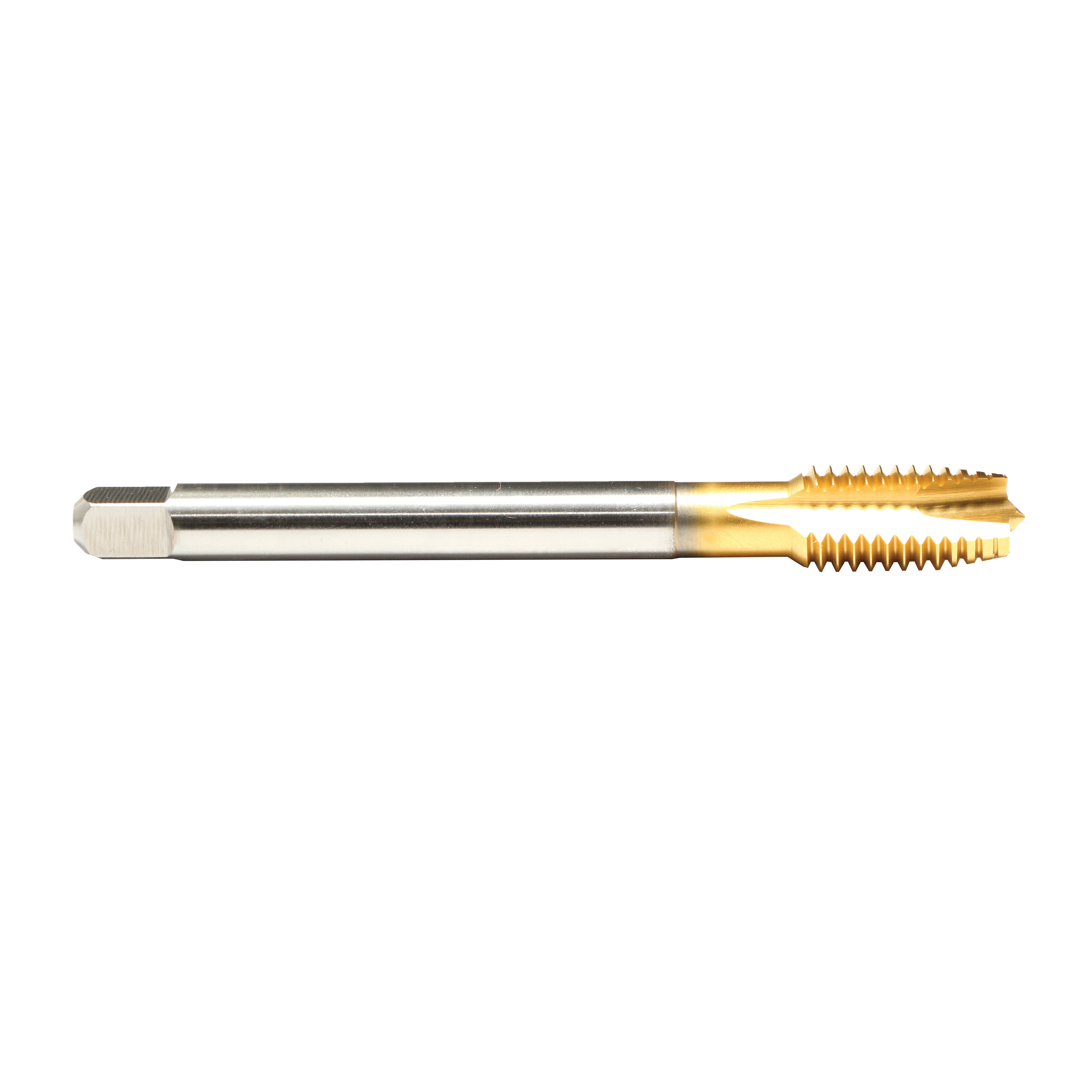 Emuge AU201400.5016 Rekord B-STEEL AU201400 Form B Reduced Shank Spiral Point Tap, Right Hand Cutting, 3/4-10 Thread, Plug Chamfer, 3 Flutes, TiN, HSS-E