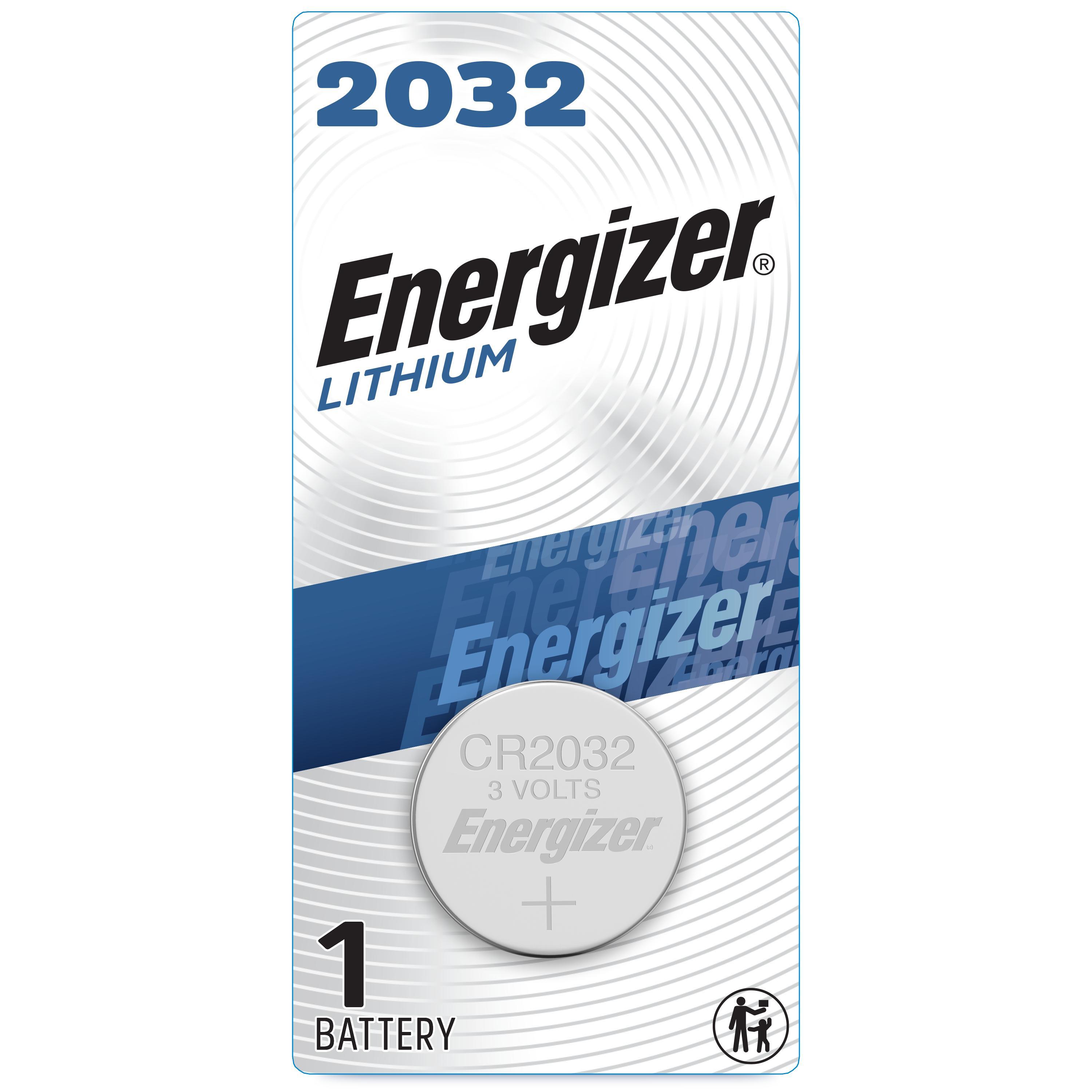 Energizer® ECR2032BP Non-Rechargeable Coin Battery, Lithium-Manganese Dioxide, 3 V Nominal, 225 mAh Nominal, 2032