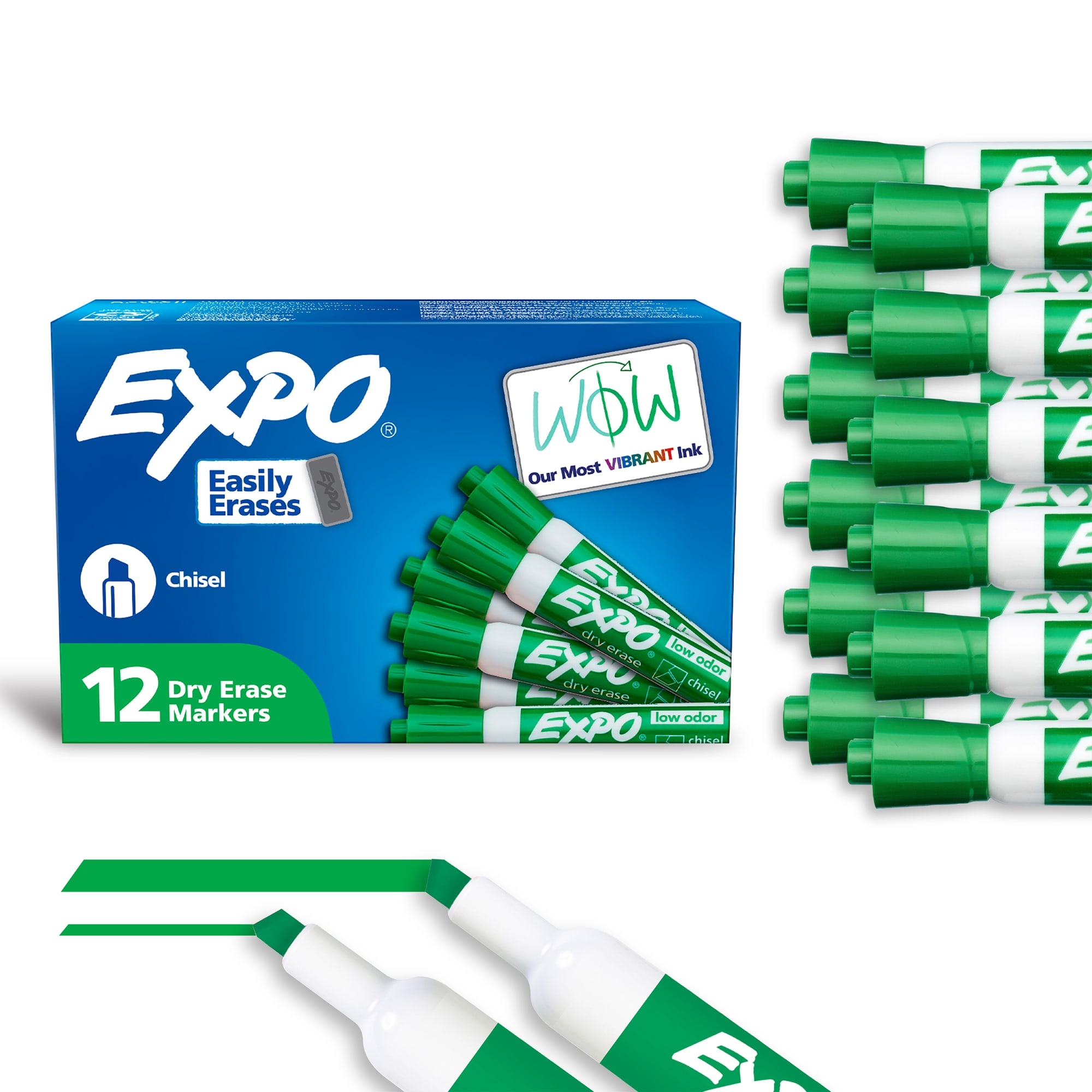 W & D ERASE MKR GREEN BROAD CHISEL