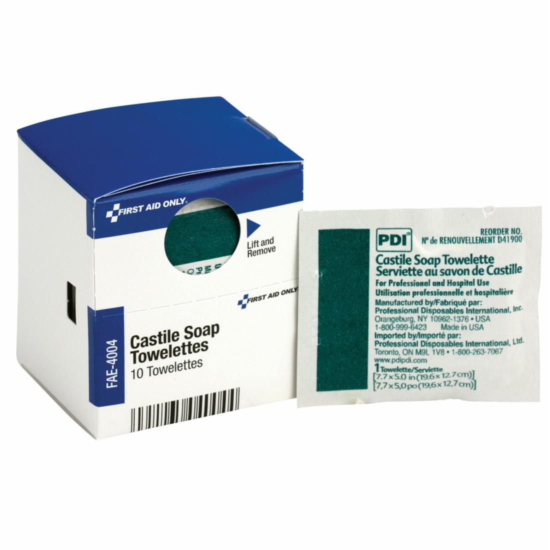 SC REFILL CASTILE SOAP WIPES 10/BX