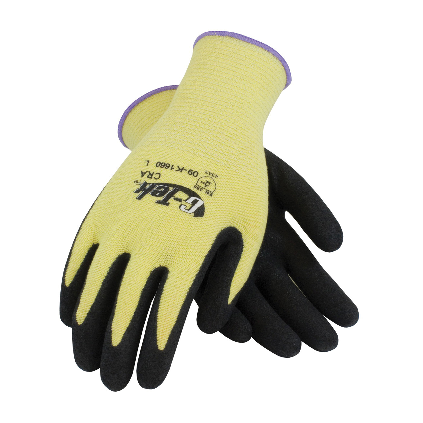 GLOVES RESISTANT CUT L NITRILE A2 BK/YEL