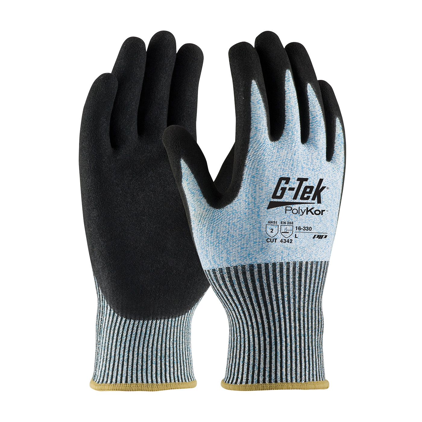 GLOVES RESISTANT CUT S NITRILE BK/BL/WHT